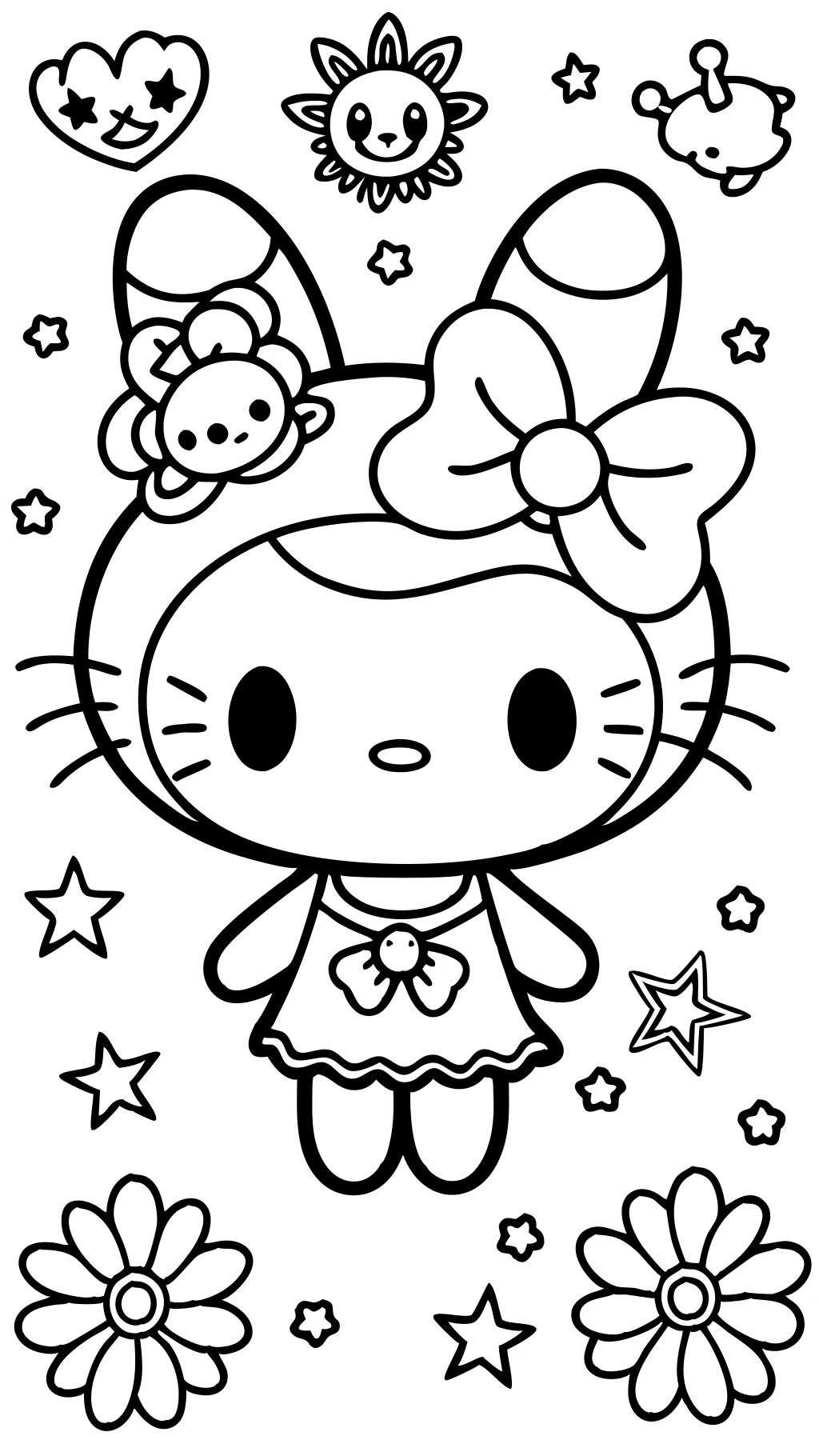 my melody and kuromi coloring pages